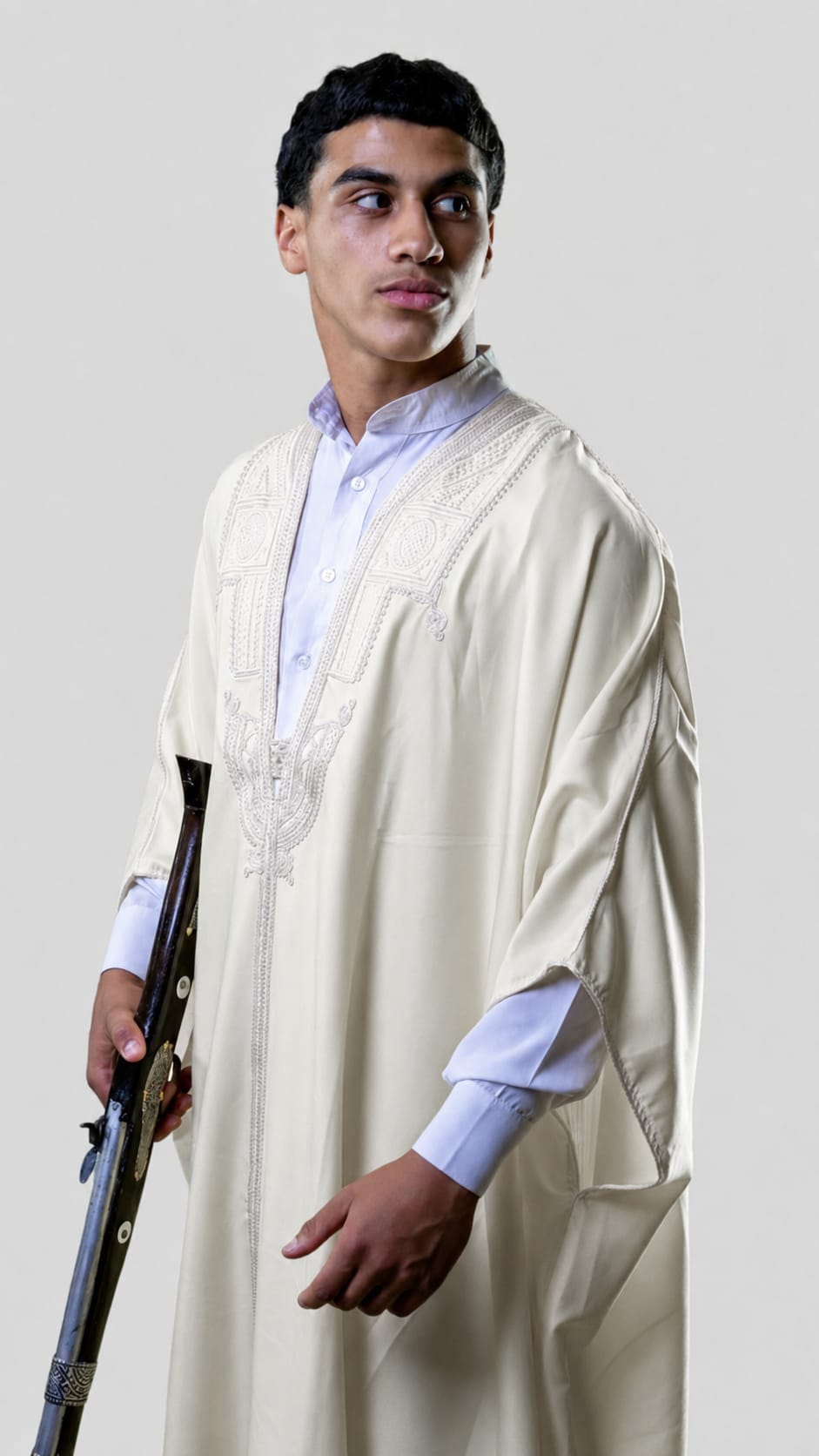 Gandoura Boussadiya blanc cassé