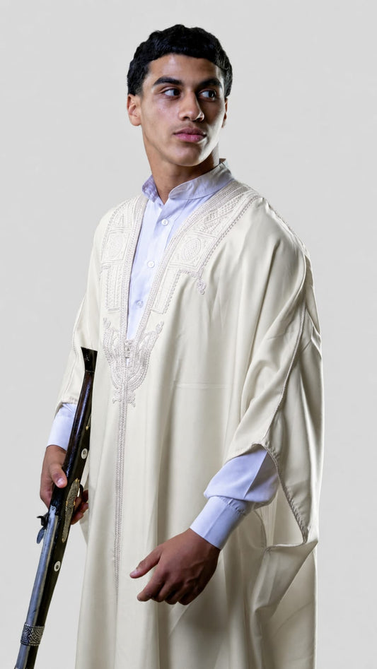 Gandoura Boussadiya blanc cassé
