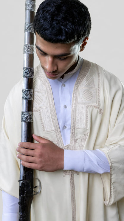 Gandoura Boussadiya blanc cassé