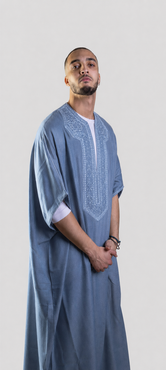 Gandoura Chaâbia bleue