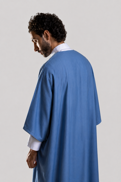 Gandoura Chaâbia bleu clair Ziri Couture